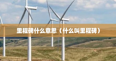 里程碑什么意思（什么叫里程碑）