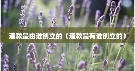 道教是由谁创立的（道教是有谁创立的）