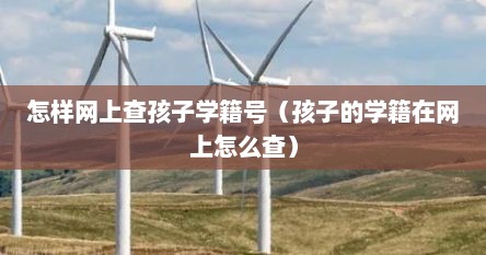 怎样网上查孩子学籍号（孩子的学籍在网上怎么查）