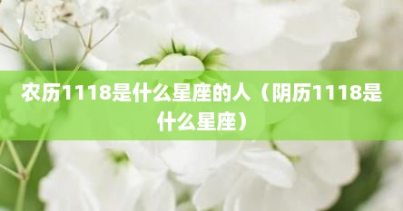农历1118是什么星座的人（阴历1118是什么星座）