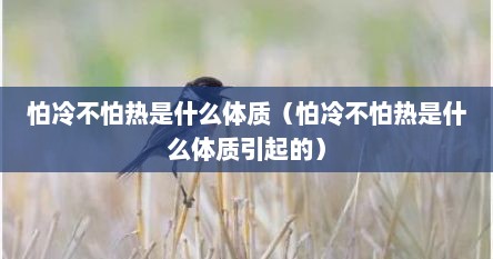 怕冷不怕热是什么体质（怕冷不怕热是什么体质引起的）