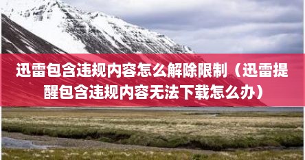 迅雷包含违规内容怎么解除限制(迅雷提醒包含违规内容无法下载怎么办)