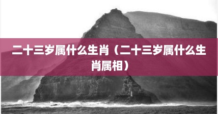 二十三岁属什么生肖（二十三岁属什么生肖属相）