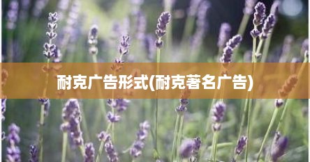 耐克广告形式(耐克著名广告)