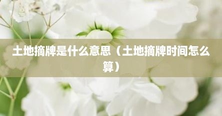 土地摘牌是什么意思（土地摘牌时间怎么算）