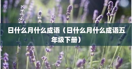 日什么月什么成语（日什么月什么成语五年级下册）