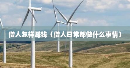 僧人怎样赚钱（僧人日常都做什么事情）