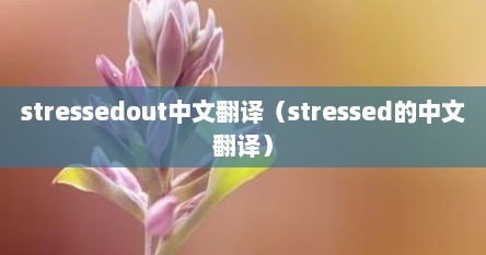stressedout中文翻译（stressed的中文翻译）