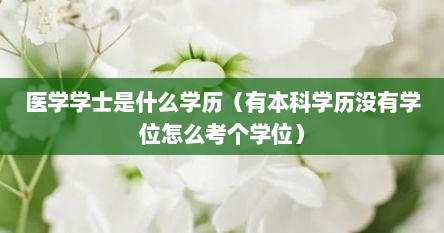 医学学士是什么学历（有本科学历没有学位怎么考个学位）