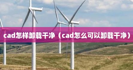 cad怎样卸载干净（cad怎么可以卸载干净）