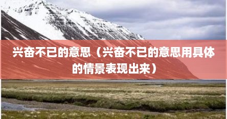 兴奋不已的意思（兴奋不已的意思用具体的情景表现出来）
