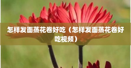 怎样发面蒸花卷好吃（怎样发面蒸花卷好吃视频）