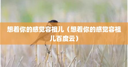 想着你的感觉容祖儿（想着你的感觉容祖儿百度云）