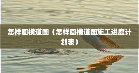 怎样画横道图（怎样画横道图施工进度计划表）