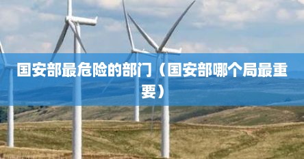 国安部最危险的部门（国安部哪个局最重要）