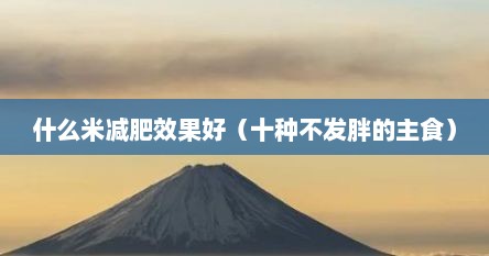 什么米减肥效果好（十种不发胖的主食）