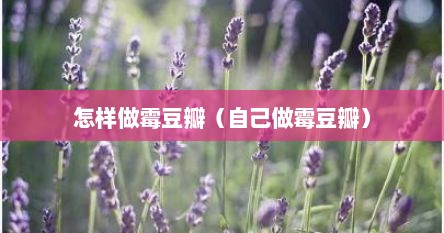 怎样做霉豆瓣（自己做霉豆瓣）