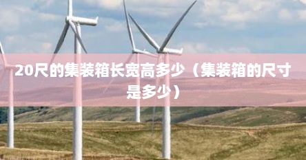 20尺的集装箱长宽高多少（集装箱的尺寸是多少）