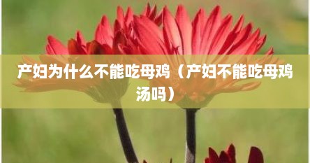 产妇为什么不能吃母鸡（产妇不能吃母鸡汤吗）