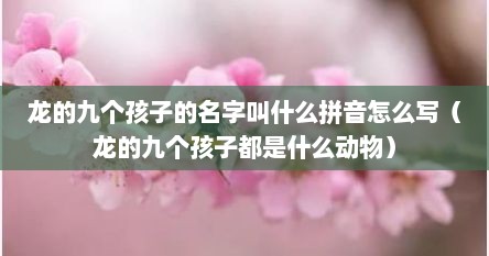 龙的九个孩子的名字叫什么拼音怎么写（龙的九个孩子都是什么动物）