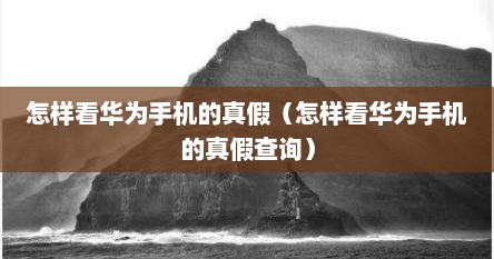 怎样看华为手机的真假（怎样看华为手机的真假查询）