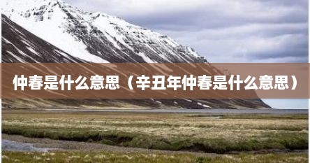 仲春是什么意思（辛丑年仲春是什么意思）