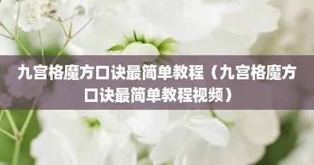 九宫格魔方口诀最简单教程（九宫格魔方口诀最简单教程视频）