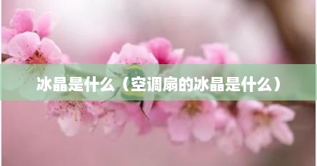 冰晶是什么（空调扇的冰晶是什么）