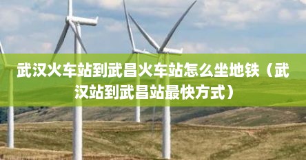 武汉火车站到武昌火车站怎么坐地铁（武汉站到武昌站最快方式）