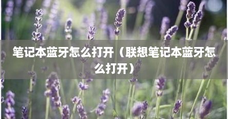 笔记本蓝牙怎么开（联想小新蓝牙鼠标怎么打开蓝牙）