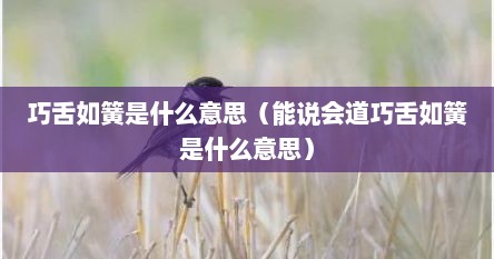 巧舌如簧是什么意思（能说会道巧舌如簧是什么意思）