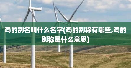 鸡的别名叫什么名字(鸡的别称有哪些,鸡的别称是什么意思)