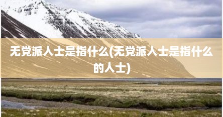 无党派人士是指什么(无党派人士是指什么的人士)