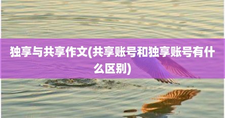 独享与共享作文(共享账号和独享账号有什么区别)