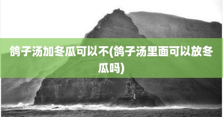 鸽子汤加冬瓜可以不(鸽子汤里面可以放冬瓜吗)