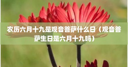 农历六月十九是观音菩萨什么日（观音菩萨生日是六月十九吗）