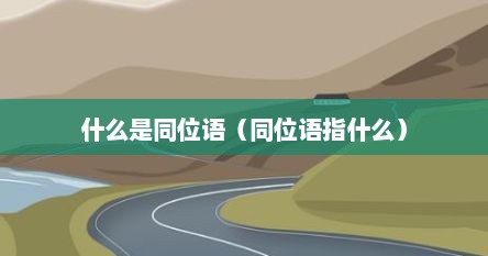 什么是同位语（同位语指什么）