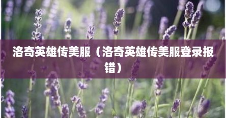 洛奇英雄传美服（洛奇英雄传美服登录报错）