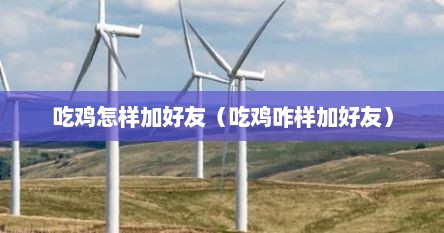 吃鸡怎样加好友（吃鸡咋样加好友）