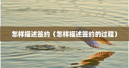 怎样描述签约（怎样描述签约的过程）
