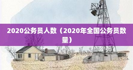2020公务员人数（2020年全国公务员数量）