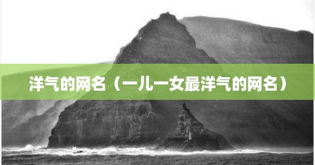洋气的网名（一儿一女最洋气的网名）