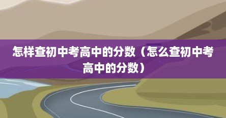怎样查初中考高中的分数（怎么查初中考高中的分数）