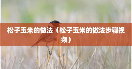 松子玉米制作方法视频（松子玉米的家常做法）