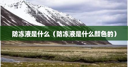 防冻液是什么（防冻液是什么颜色的）