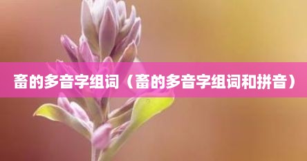 畜的多音字组词（畜的多音字组词和拼音）