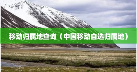 移动归属地查询（中国移动自选归属地）