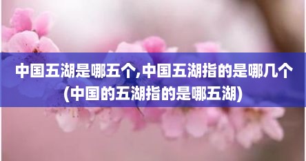 中国五湖是哪五个,中国五湖指的是哪几个(中国的五湖指的是哪五湖)