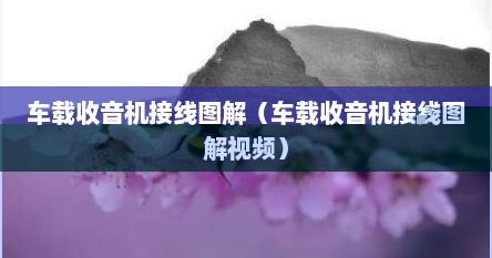 车载收音机接线图解（车载收音机接线图解视频）