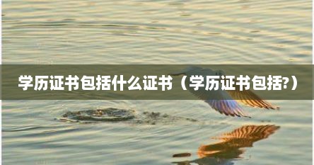 学历证书包括什么证书（学历证书包括?）